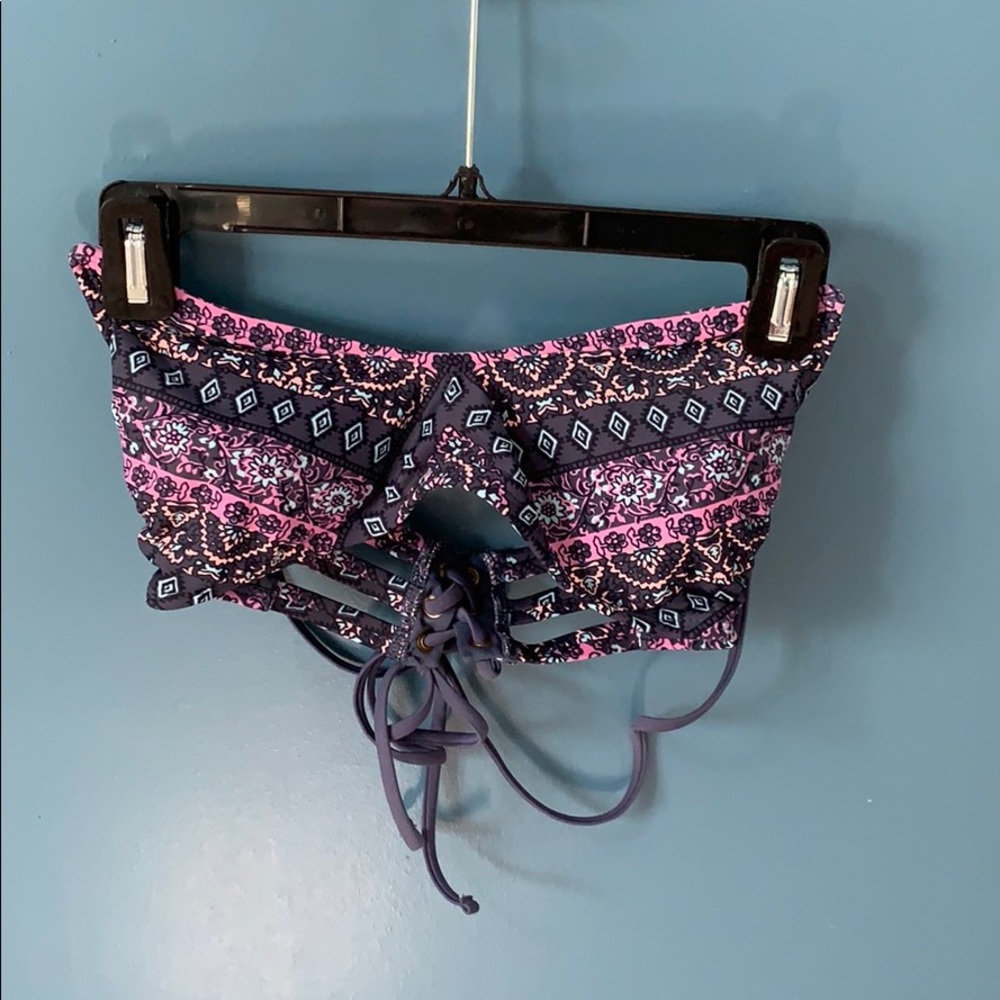 Purple and blue bathing suit top